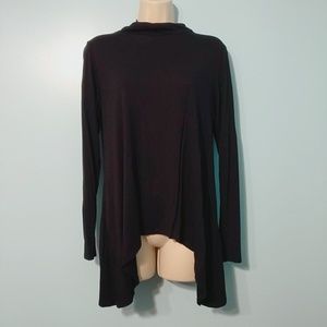 NEW YORK & CO Asymmetric Flowy Black Turtleneck